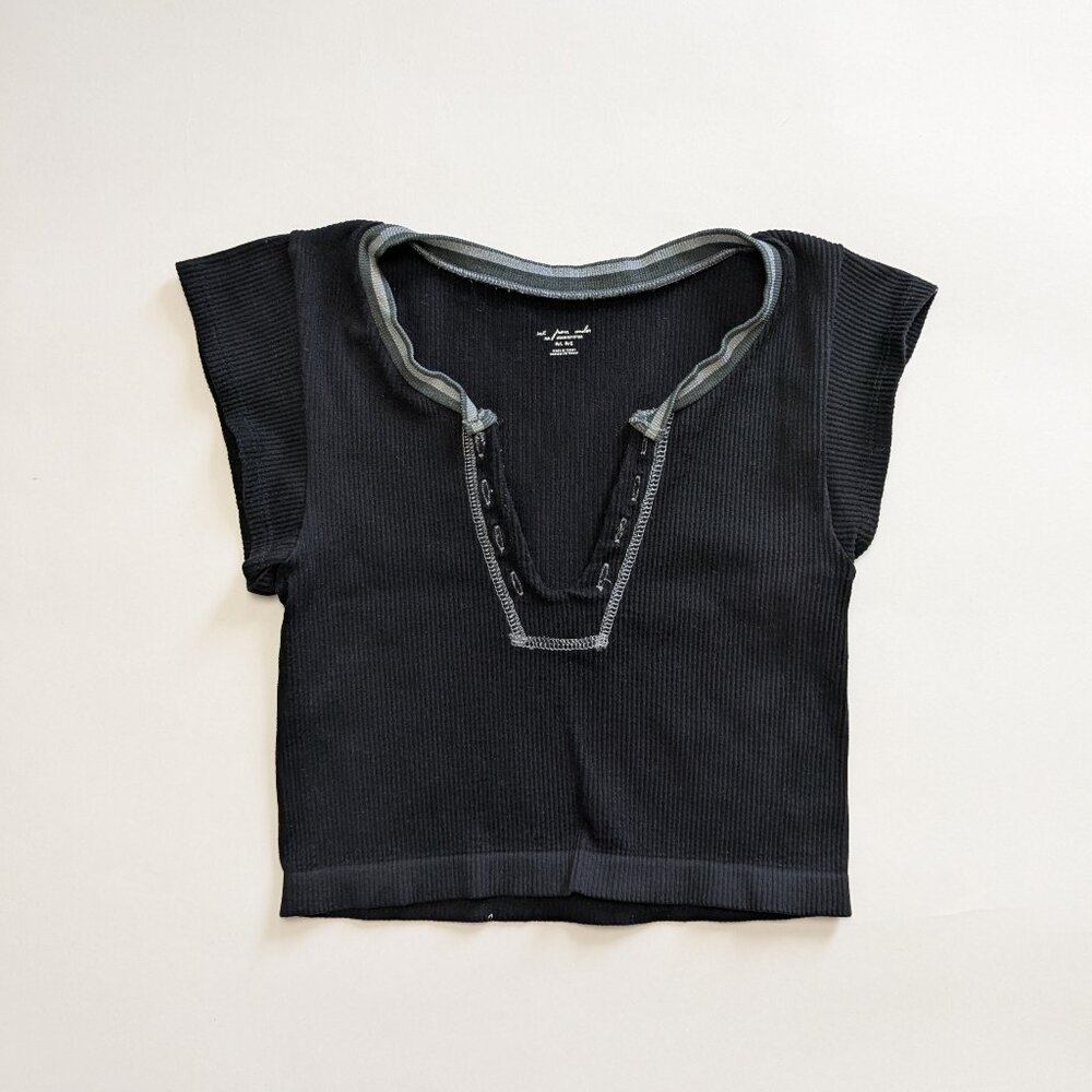 Out From Under Stretch Black Cropped Top
